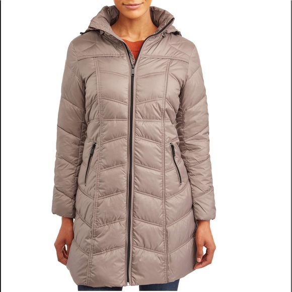 Big Chill Women's Hooded Quilted Down Blend Coat - Picture 2 of 8